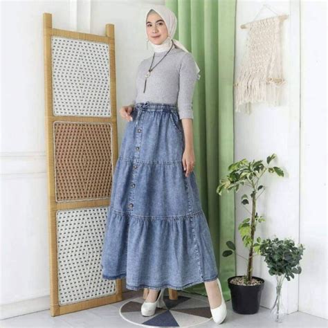 CANTIK NGEWE rok denim santai ulas barang seru 56 kali lipat image 3