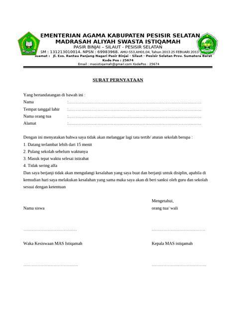 contoh surat pernyataan siswa semangat belajar affiliate marketing maka semangat memanjat sambut line up tips praktis image 3
