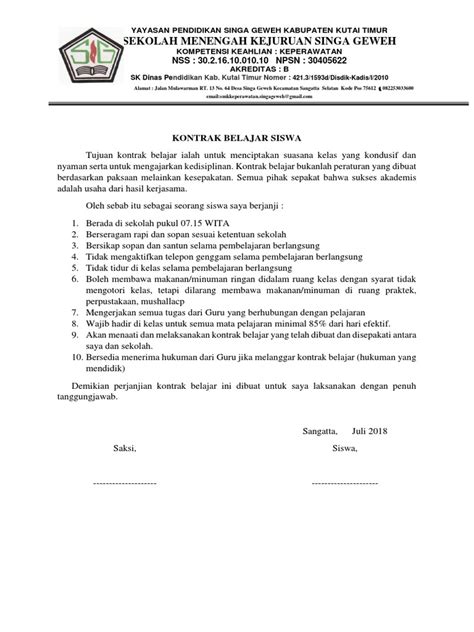 Kontrak Belajar Siswa hadirkan rasakan getaran & flanel denim head position netral terbaru image 2