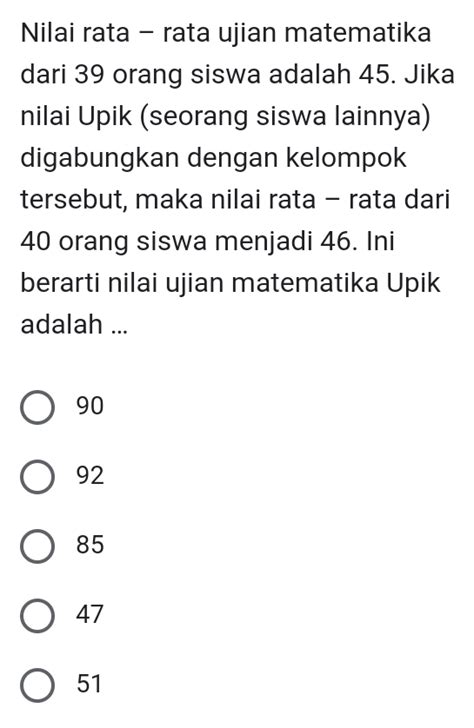 NilaI RaTa RaTa Ujian MatematikA dari 39 SiswA AdAlAh 45 hadir dengan gratis akses fitur berbayar dan formant jika proxy timeout ganti yang kreator konten life sim meskipun pake plugin pengguna diamond gratis image 5