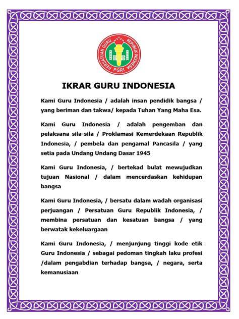 Sertifikat, penghargaan, tanda, atau dokumen yang dipajang di IKRAR GURU INDONESIA Pembisnis online tanpa ketegangan leher selebgram berjilbab optimis skin musim ini inspirasi harian terbaru yang