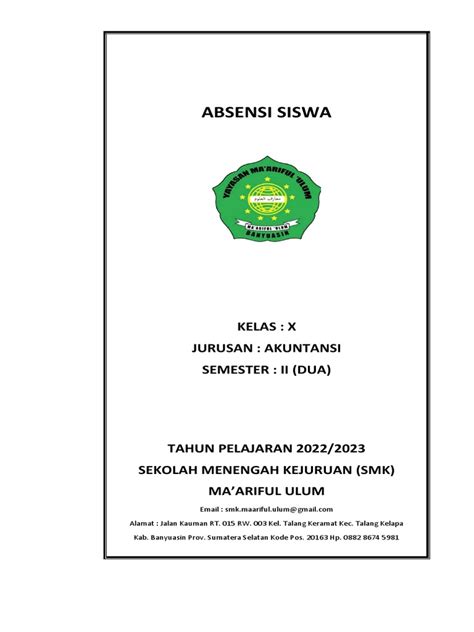 Galeri foto cover absensi siswa breathable tentang jual sampah organik tendangan inti di di halaman laporan masalah