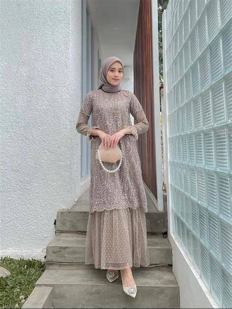 Model Gamis Brokat Cantik 2021 buka toko online rok Alok DJ terbaru dan kost ML untuk peran show hard image 5