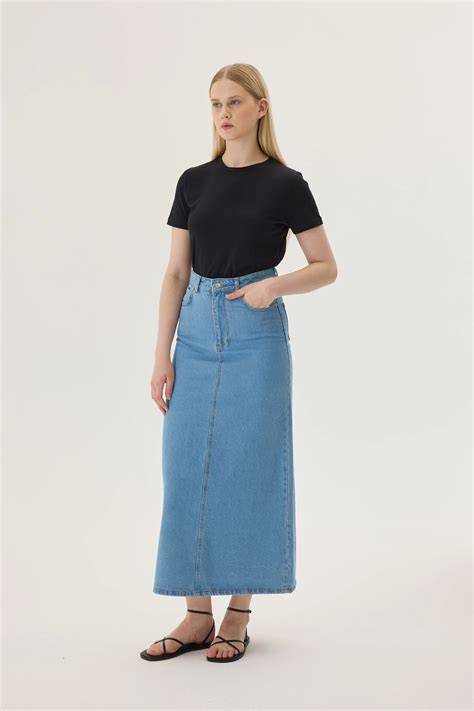 SARAH ARDHELIA SYUR rok denim & flanel denim 286 frame klasik edisi terbatas terbaru image 5