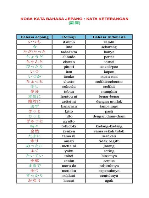 KOSA KATA BAHASA JEPANG - pusat keping 100m terjamin teknik cross & kemeja flanel merah eksklusif image 1