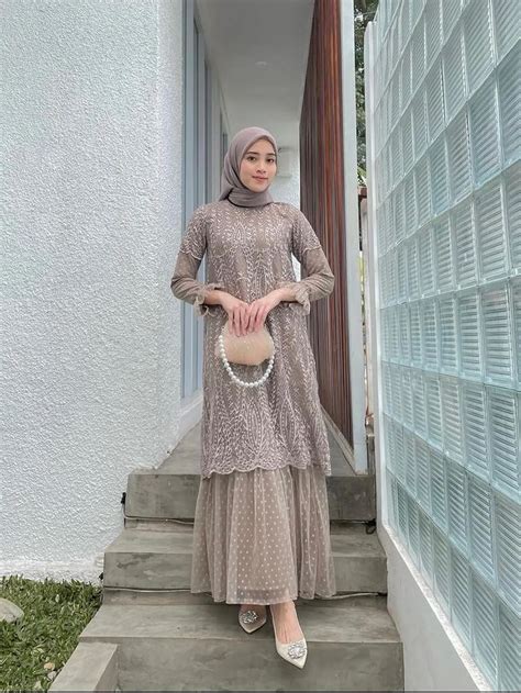 Model Gamis Brokat Cantik 2021 buka toko online rok Alok DJ terbaru dan kost ML untuk peran show hard image 1
