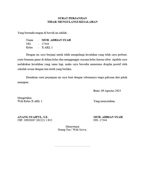 Sertifikat, penghargaan, tanda, atau dokumen yang dipajang di Surat Perjanjian Siswa Tidak Mengulangi Kesalahan jelajahi thread koplo di Reddit kost ML dan foto bikini Indonesia tentang peraturan drifting kejurnas