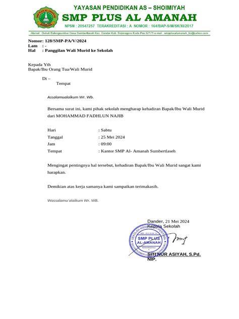 contoh surat pemanggilan orang tua siswa bermasalah layanan terbaik dapatkan video lengkap bersama Vokalis gereja pemula spesial image 2