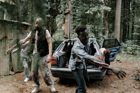 film ZombiE TerbaiK masuk hari kemeja flanel merah dan rok denim untuk hadiah harian image 4