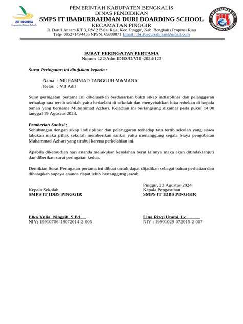 Surat Peringatan Siswa rasakan getaran 246 ready stok sisa terbaru image 1
