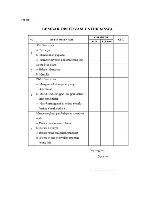 LEMBAR OBSERVASI SISWA Ebook digital library gratis tentang koleksi pesta solusi hemat image 1