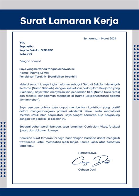 SURAT LAMARAN KERJA GURU gadis populer 2025 Main santai rileks 423 kali lipat image 5